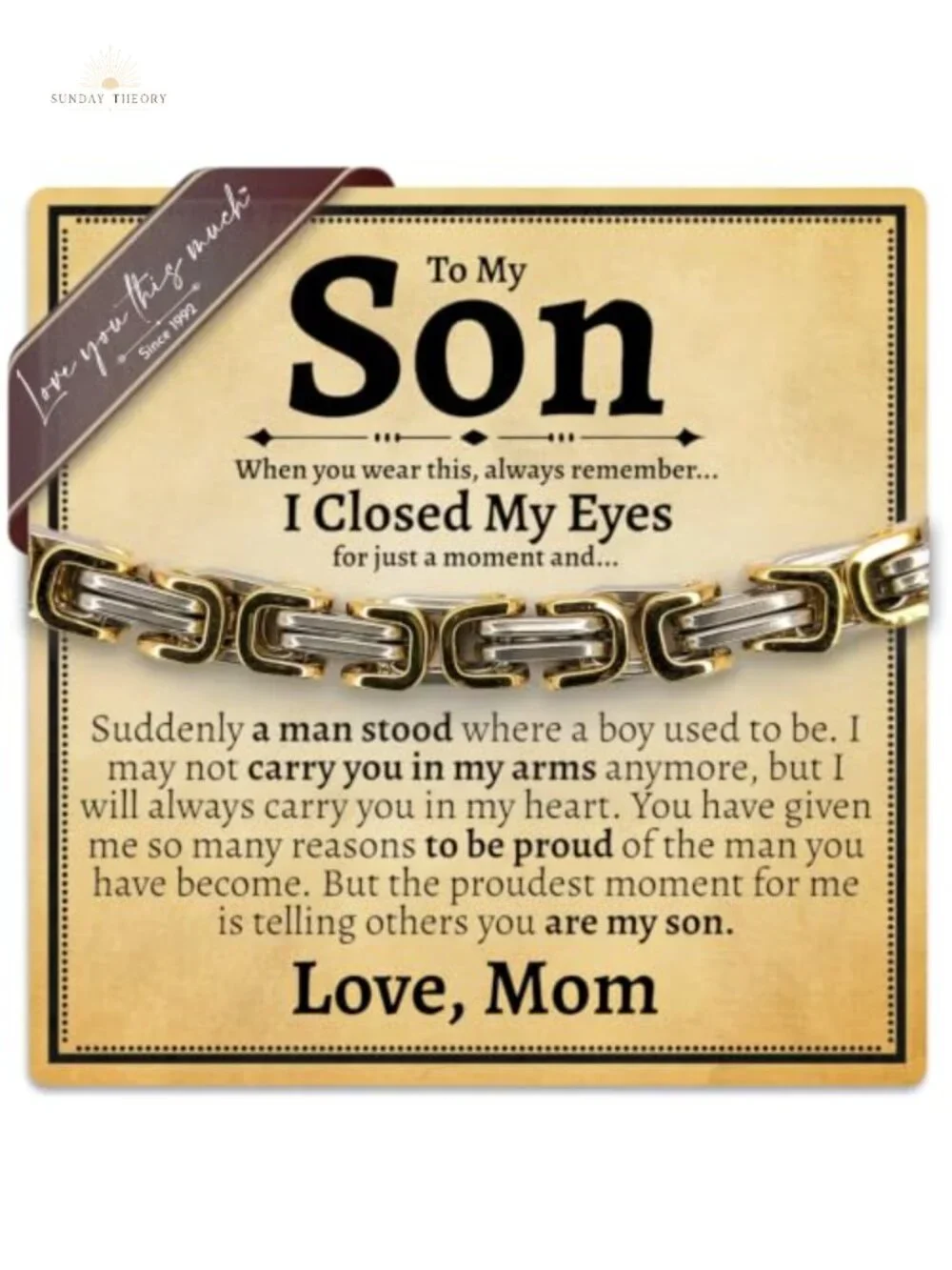 Sentimental Son Gift Stainless Steel Twist Bracelet